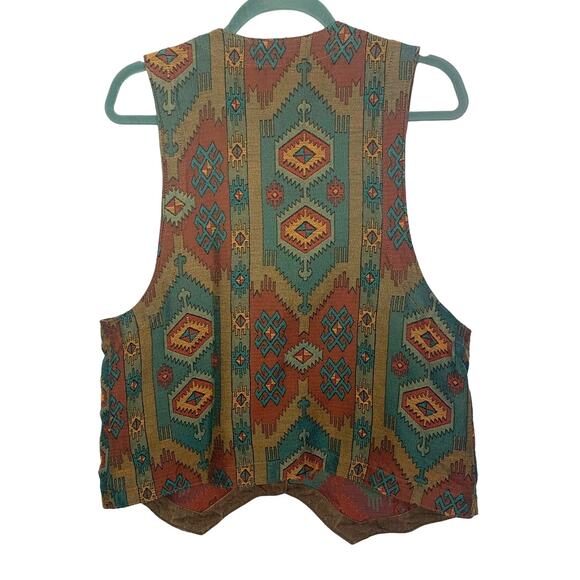 Vintage Willowbend Western Tapestry Button Up Vest, Size L - Picture 2 of 8